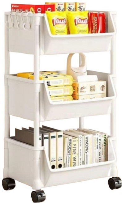 홈멧 이동식 트롤리, 화이트, 3단