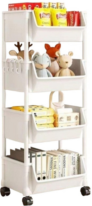 홈멧 이동식 트롤리, 화이트, 4단