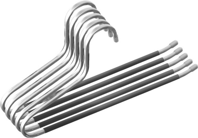 네이쳐리빙 더두꺼워진 스텐 논슬립 바지걸이 8mm, 그레이, 5개