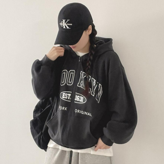 위드후이린 브루클린 루즈핏 후드 집업