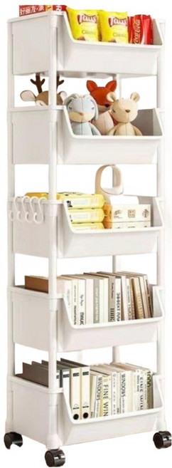 홈멧 이동식 트롤리, 화이트, 5단