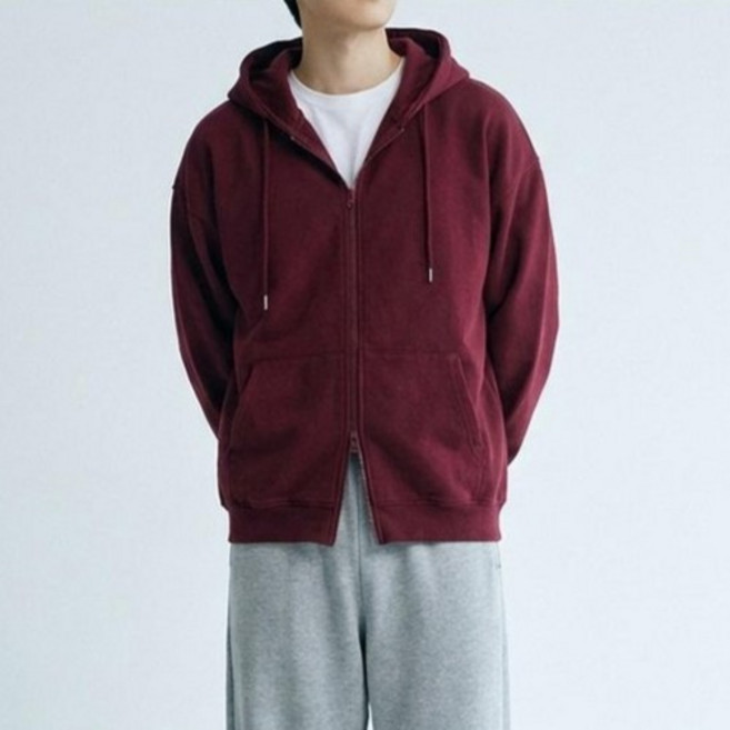 콘피아르 오버핏 무지 투웨이 후드집업 TC11014