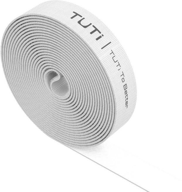 홈멧 벨크로 찍찍이 케이블타이, 화이트, 1개