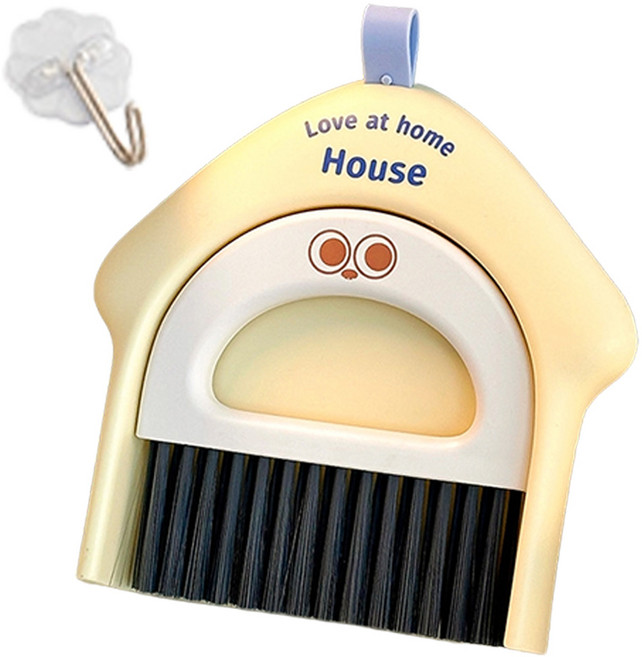 아니마 데스크탑 키보드 청소 브러쉬 + 쓰레받기, 옐로우, 1세트