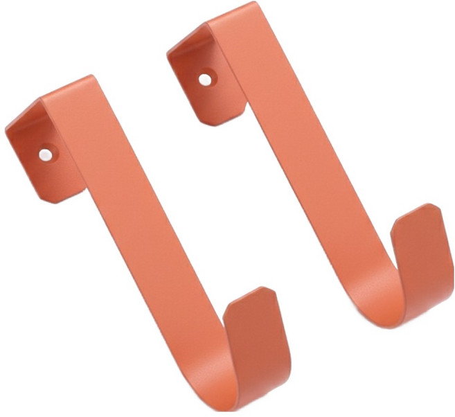 마켓피아 문 옷걸이 걸이형 후크 다용도 정리 도어훅, 코랄 오렌지, 2개