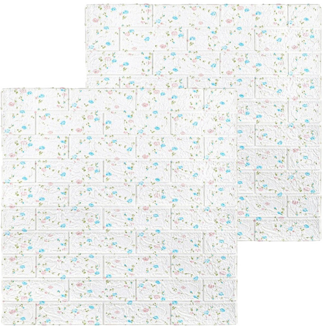 엑스터 3D 벽돌 타일 스티커 셀프 인테리어 입체 폼 벽지 70 x 77 cm, Type 26, 2개