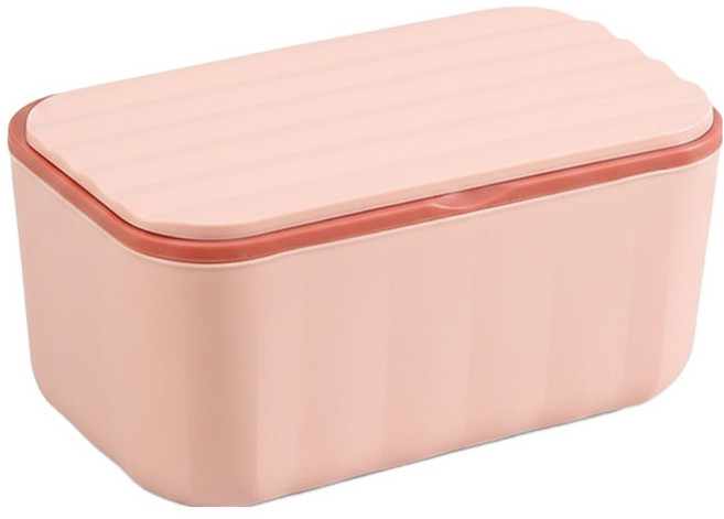 라라공방 클린 무타공 부착 대용량 물티슈 케이스, 핑크, 1개