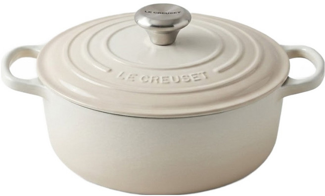 LE CREUSET 燉鍋, 22cm, 蛋白霜色, 1個
