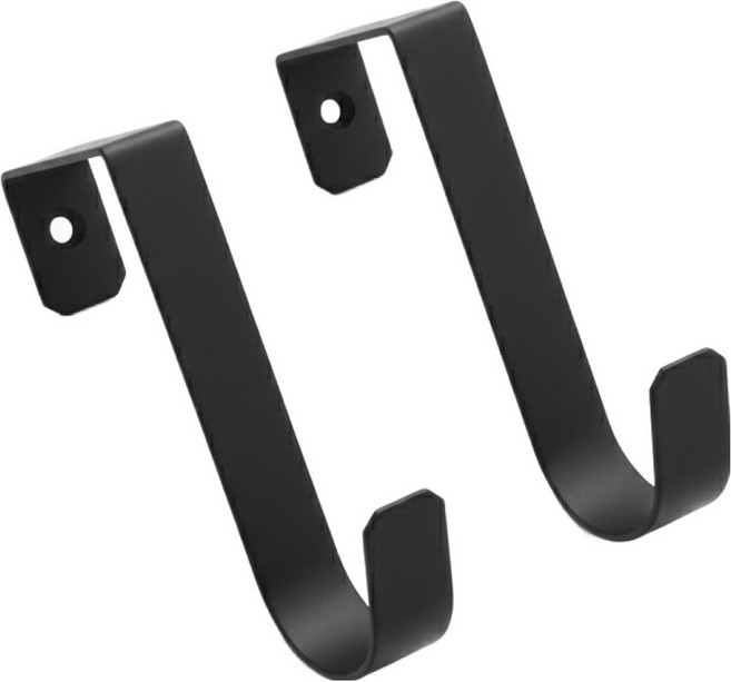 마켓피아 문 옷걸이 걸이형 후크 다용도 정리 도어훅, 블랙, 2개