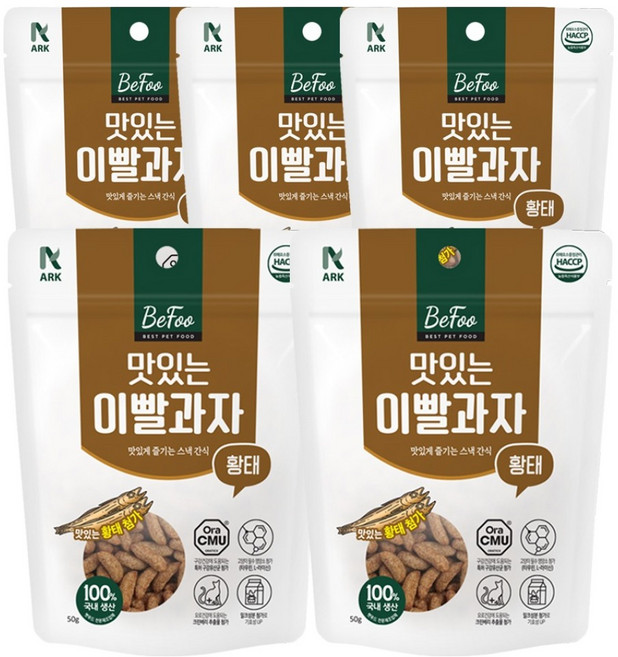 베푸 고양이 아크 맛있는 이빨과자, 5개, 50g, 황태맛