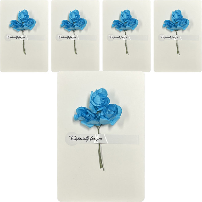 그리뉴얼 플라워 접이식 미니 편지지, 화이트 4, 5개