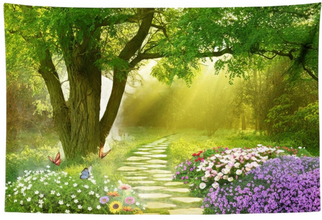 스마일깨비 산뜻한 자연 풍경 스티커 뮤럴 벽지, 타입 A