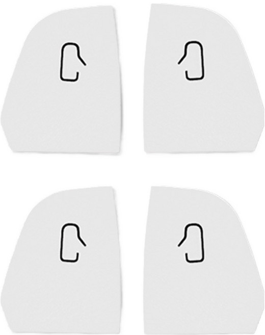 테슬라 모델Y 주니퍼 스웨이드 도어 버튼 스티커 세트, 화이트, 윈도우 스위치