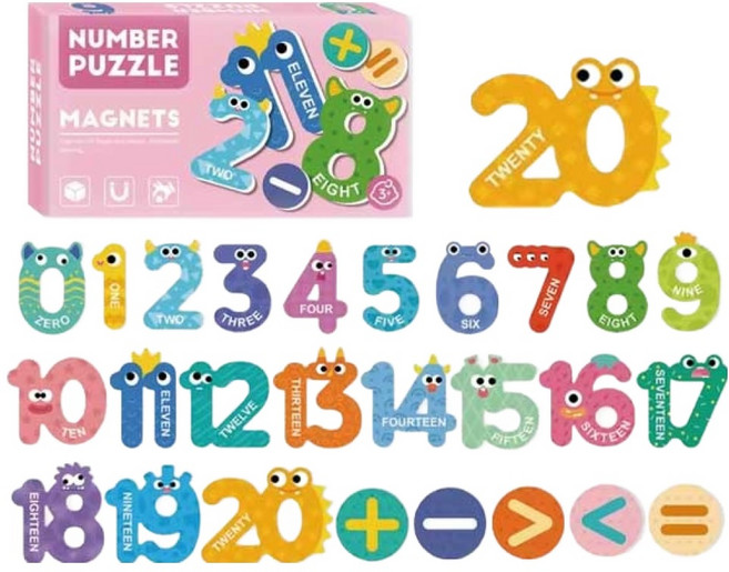 조이키즈 큐티 두조각 자석퍼즐 유아자석퍼즐 26p 세트, 1세트, 숫자 모양