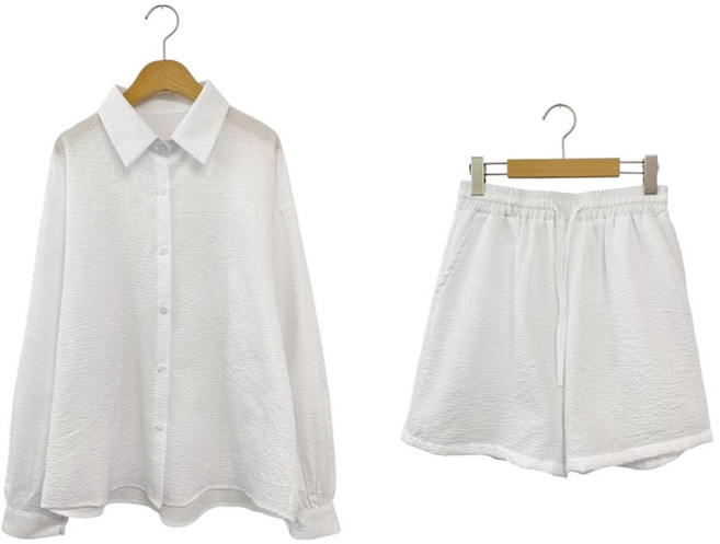 린다샵 실바토 스트라이프 밴딩 반바지 + 셔츠 세트 cpset3917k62