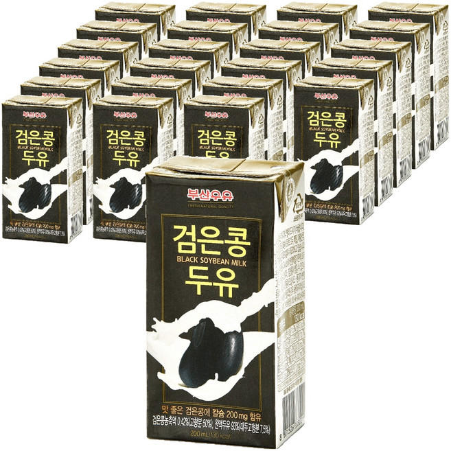 부산우유 검은콩 두유, 24개, 200ml