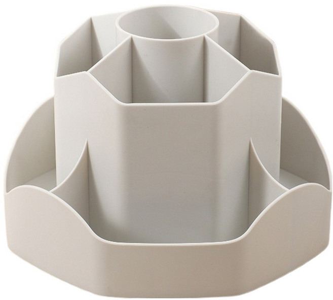 핸디랩 회전식 9구 연필꽂이 책상 정리함, 그레이, 1개