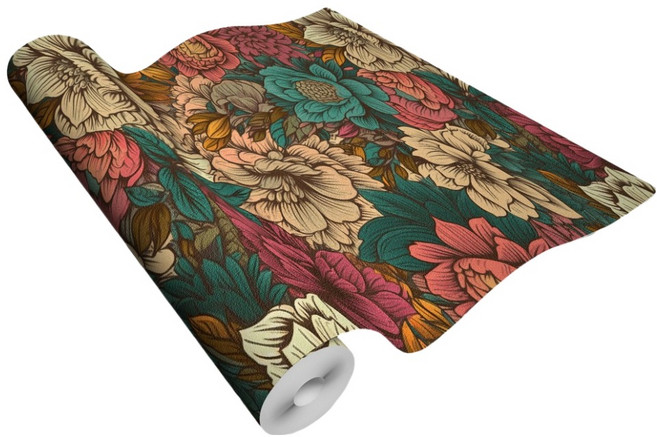 스마일깨비 다양한 유럽 ​​스타일 열대 식물 배경 접착식 벽지, I