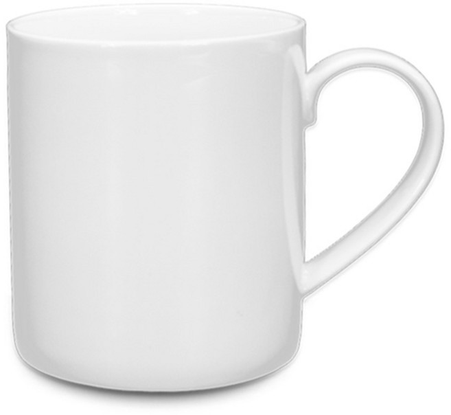 로벤조 본차이나 일자 머그 380ml, 화이트, 1개