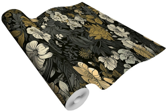 스마일깨비 다양한 유럽 ​​스타일 열대 식물 배경 접착식 벽지, G