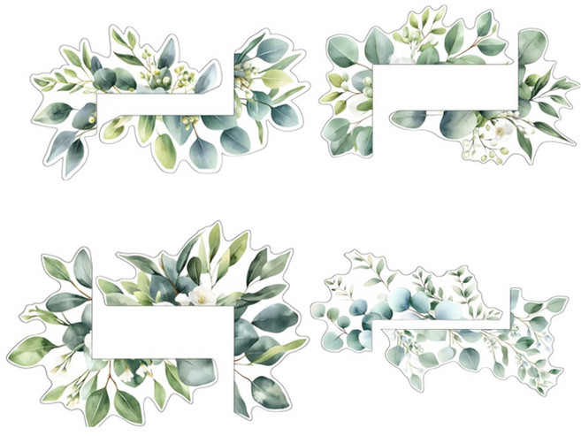 골드픽 그린리프 스위치 스티커 4종 세트, 타입 9