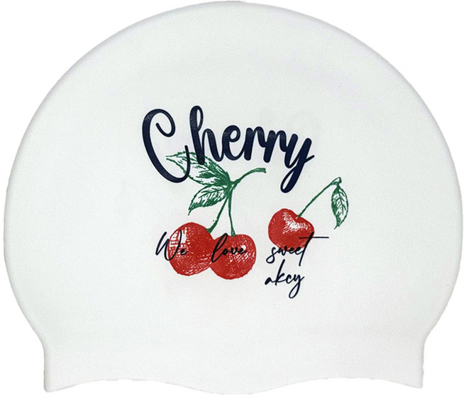 아크시 스윗 체리 실리콘 수영모자 AKCS-015, 화이트, 1개