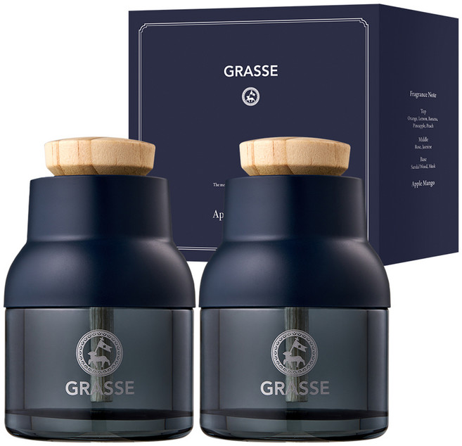 불스원 그라스 블루 차량용 방향제 90ml x 2p, 1개, 애플망고향