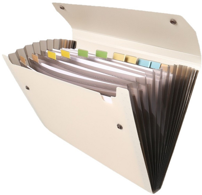 펜몽 아코디언 12분류 파일정리함, 아이보리, 1개