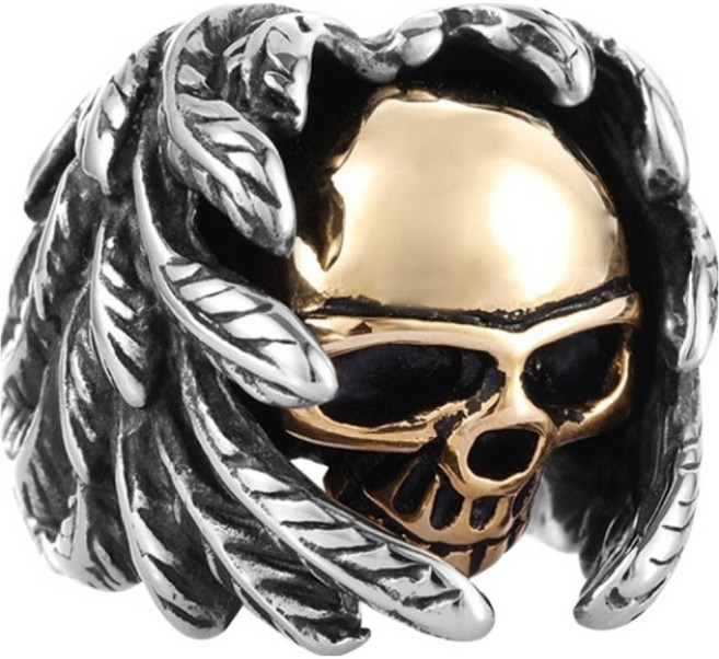 이츠굿텐 깃털해골 패션 반지