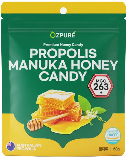 오즈퓨어 프로폴리스 마누카꿀 캔디, 60g, 1개