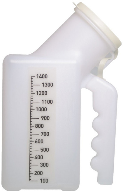 대명상사 환자용 사각 야광 소변기 1.4L, 화이트, 1개