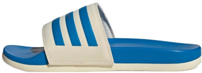 adidas 愛迪達 Adilette Comfort 拖鞋 GW8753, 白色 + 藍色 + 金屬金, 235