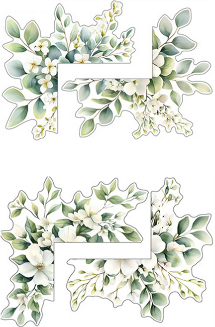 골드픽 그린리프 스위치 스티커 2종 세트, 타입 4