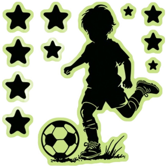 던전스트디오 소녀 농구 축구 야광 벽 스티커, 3