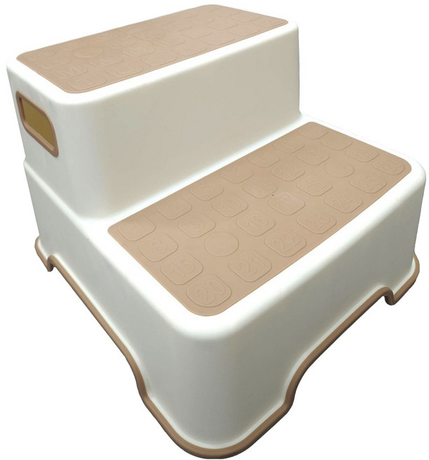 맘스아이 유아용 다움 영어 숫자 2단 디딤대, 브라운, 1개