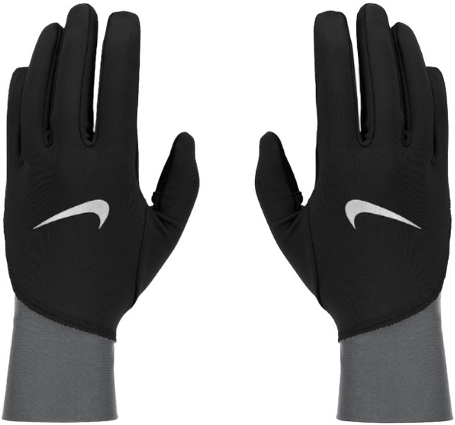 NIKE 耐吉 M PACER MIDWEIGHT 觸控慢跑手套 N1010535018XL, 黑灰色, 1套