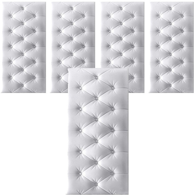 홍시마켓 홈 인테리어 더 두꺼워진 폼블럭 벽 스티커 방수 충격방지 화이트 폼블럭 70cm x 35cm x 두께 10mm, 5개