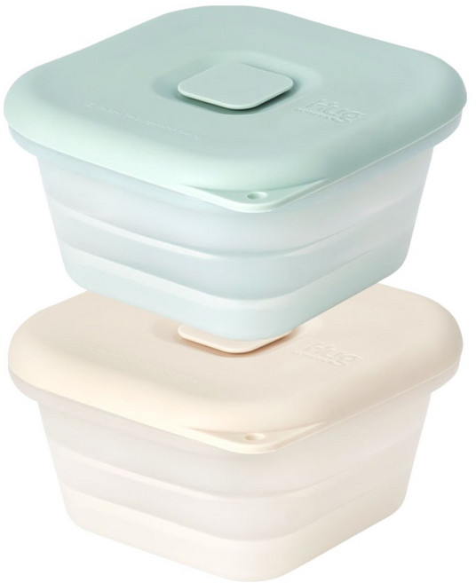 마더케이 허그 접이식 용기 200ml x 2종 세트, 크림, 민트, 1세트