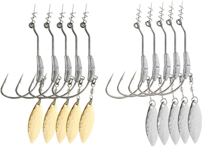 존쿠 지그헤드 낚시 후크 스핀락 소프트웜 바늘 2g 2종 x 5p 세트 JC056, 1세트