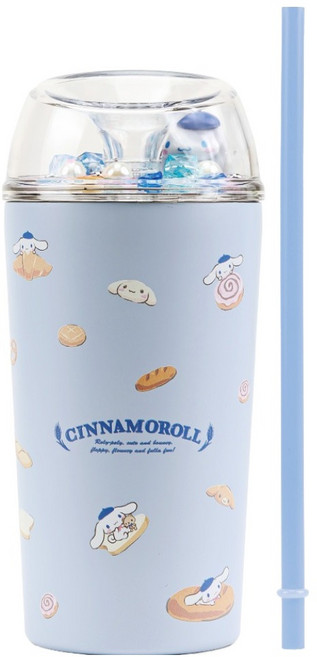 릴팡 피사 이중 스텐 빨대 돔 텀블러, 시나모롤, 1개, 520ml