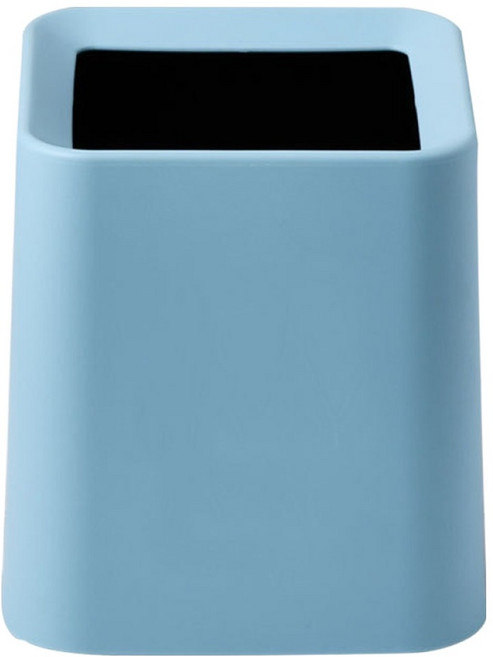 썬앤드림 파스텔 이중 버킷 오픈형 미니 휴지통 사각 심플, 블루