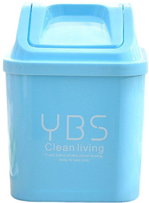 썬앤드림 심플 사각 컬러 미니 휴지통, 블루