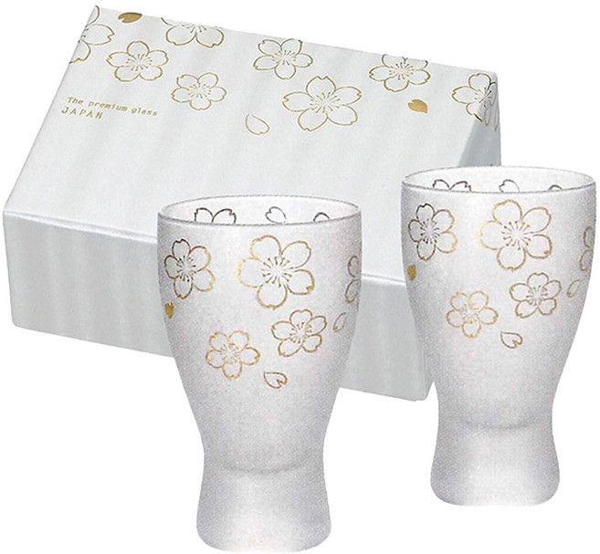 ADERIA 日本製 金彩櫻花酒杯/清酒杯對杯組 100ml, 1套