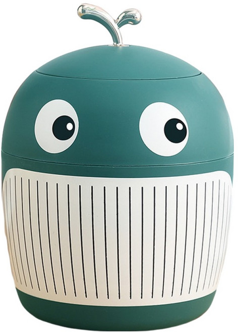 썬앤드림 꼬마 고래 귀여운 미니 휴지통, 그린