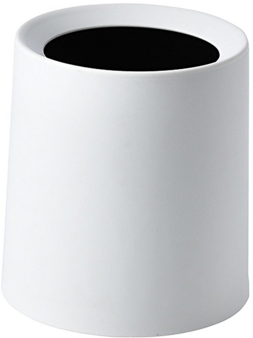 썬앤드림 파스텔 이중 버킷 오픈형 미니 휴지통 라운드 심플, 화이트