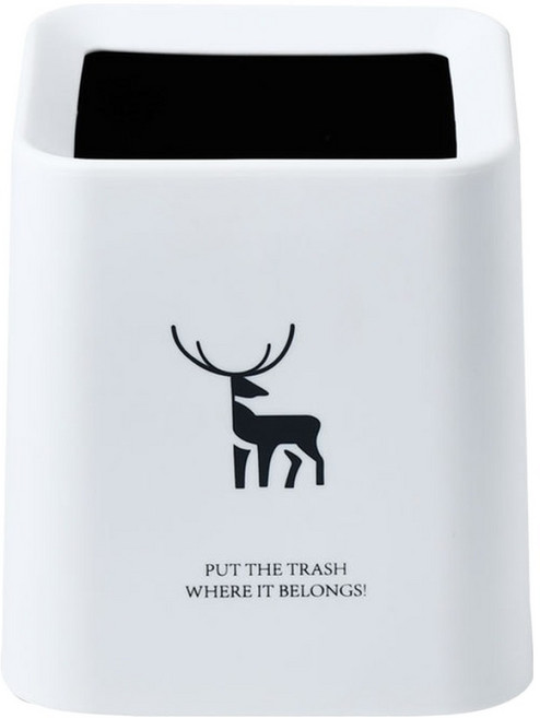 썬앤드림 파스텔 이중 버킷 오픈형 미니 휴지통 스퀘어, 화이트