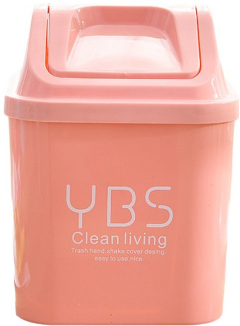 썬앤드림 심플 사각 컬러 미니 휴지통, 핑크오렌지