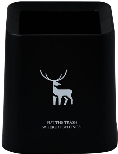 썬앤드림 파스텔 이중 버킷 오픈형 미니 휴지통 스퀘어, 블랙