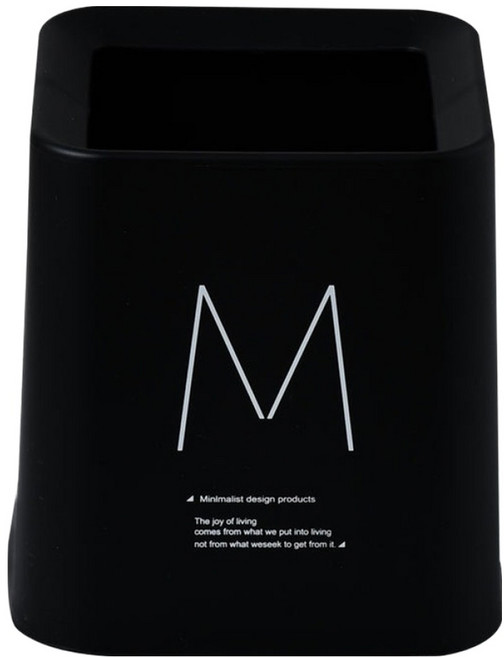 썬앤드림 파스텔 이중 버킷 오픈형 미니 휴지통 스퀘어 M, 블랙