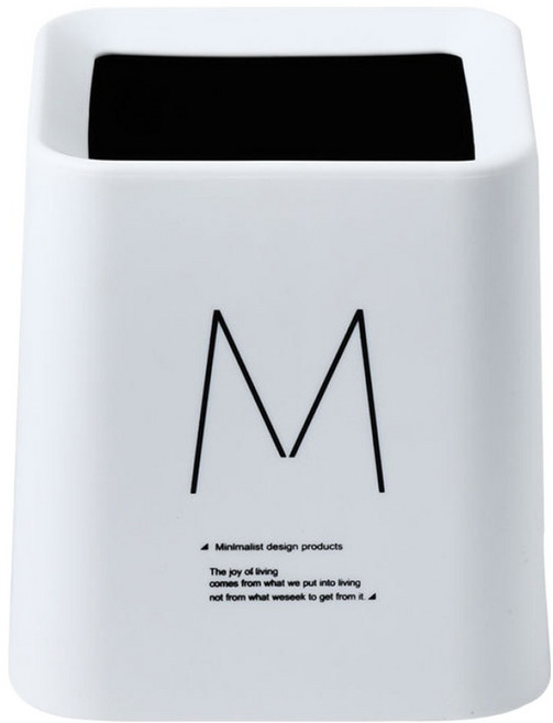 썬앤드림 파스텔 이중 버킷 오픈형 미니 휴지통 스퀘어 M, 화이트